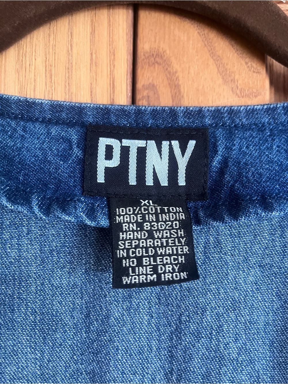 PTNY Women's Blue Denim Floral Vest - Picture 4 of 4